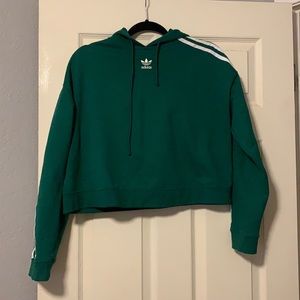 Dark Green cropped Hoodie